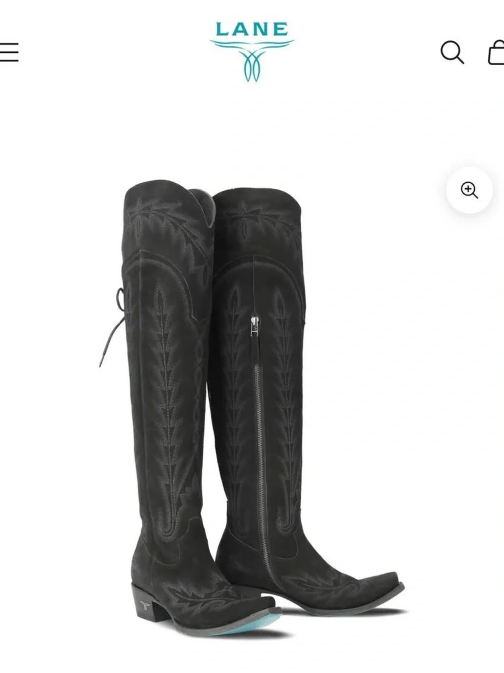 Black Suede Over-the-Knee Western Boots